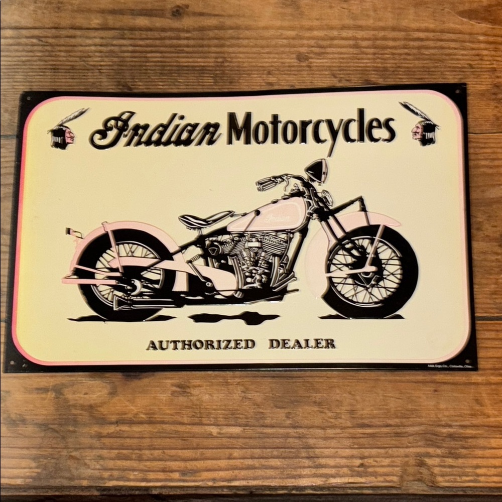 Classic Indian Motorcycles Vintage Sign 17 x 11
